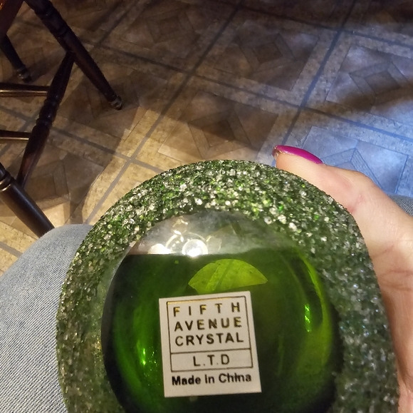 Saks Fifth Ave. Green Sommerso Crystal Votive Holder - Picture 4 of 4